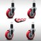 Service Caster 4'' SS Red Poly Wheel Swivel 1-5/8'' Expanding Stem Caster Set, 4PK SCC-SSEX20S414-PPUB-RED-158-4 - alternate 3